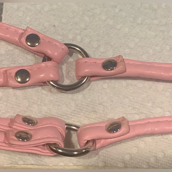 Hip Doggie Pink Bone Step-In Harness Leash Rhinestone Dog Bone Charm Size Large - Picture 5 of 7